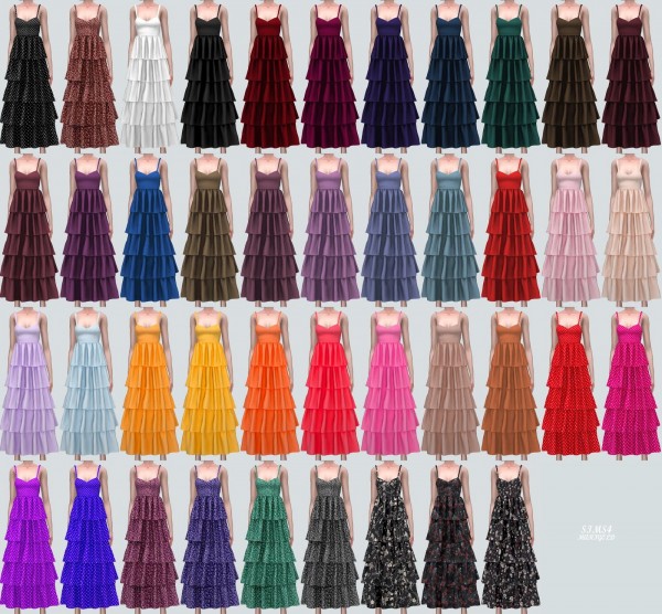  SIMS4 Marigold: Frill Tiered Dress