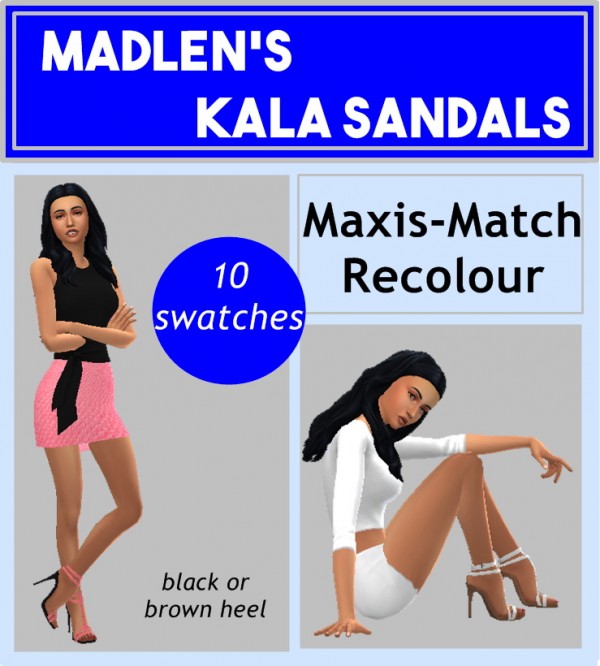  Sims 4 Sue: Madlen`s Kala Sandals recolored