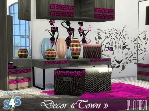  Aifirsa Sims: Set of decor for the bedroom Town