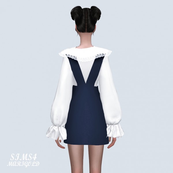  SIMS4 Marigold: Lace Blouse With Suspender Dress
