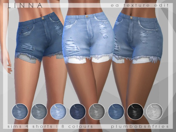  The Sims Resource: Linna shorts by Plumbobs n Fries