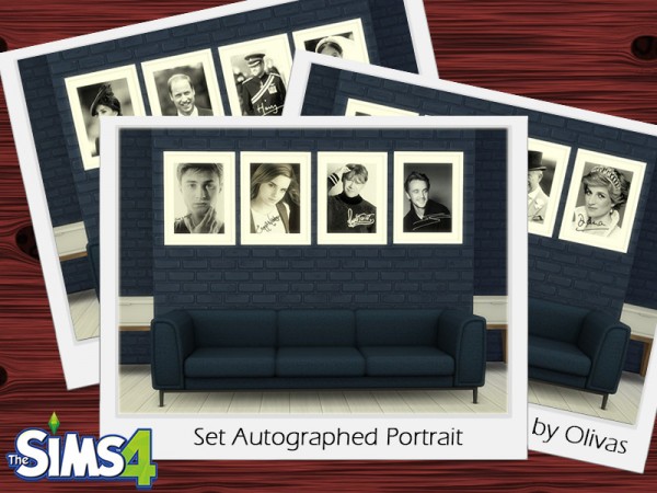  The Sims Resource: Set Autographed Portrait by Olivas