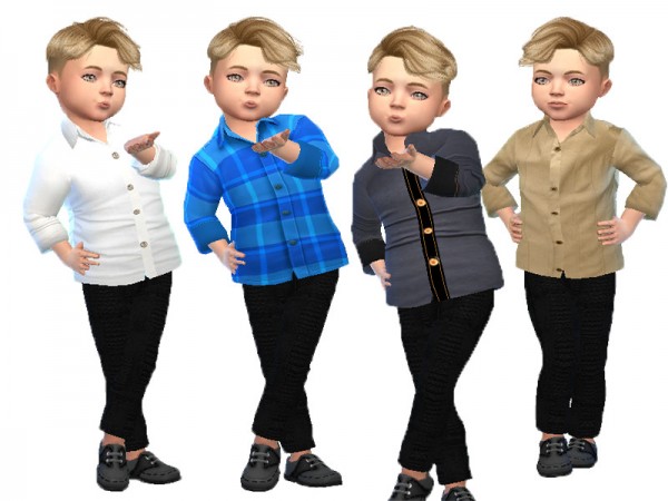 The Sims Resource: Cotton shirts for toddler boys by TrudieOpp • Sims 4 ...