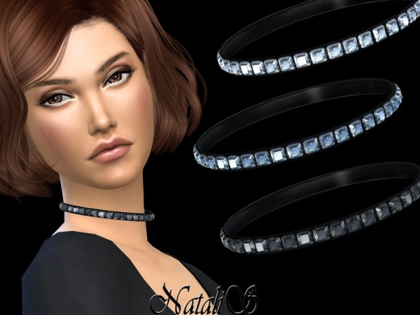  The Sims Resource: Choker with square rhinestone by NataliS
