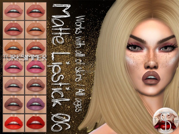  The Sims Resource: Matte Lipstick 06 by turksimmer