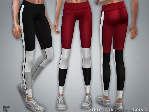  The Sims Resource: Athletic Tricolor Leggings by Black Lily