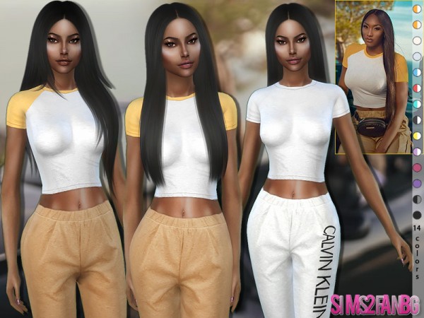  The Sims Resource: 377   Djadja Cropped T Shirt by sims2fanbg