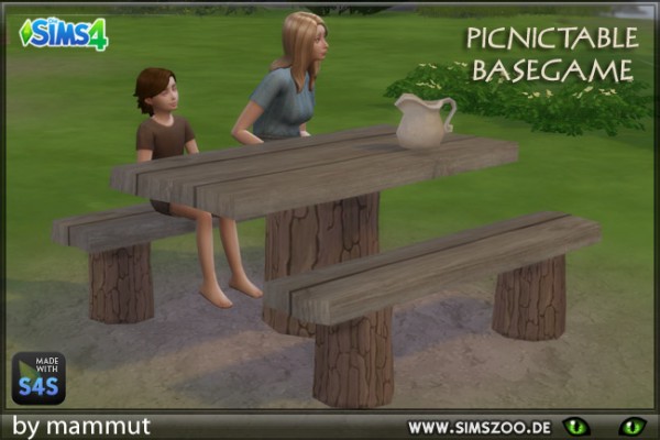  Blackys Sims 4 Zoo: Picnic table Stumps by mammut