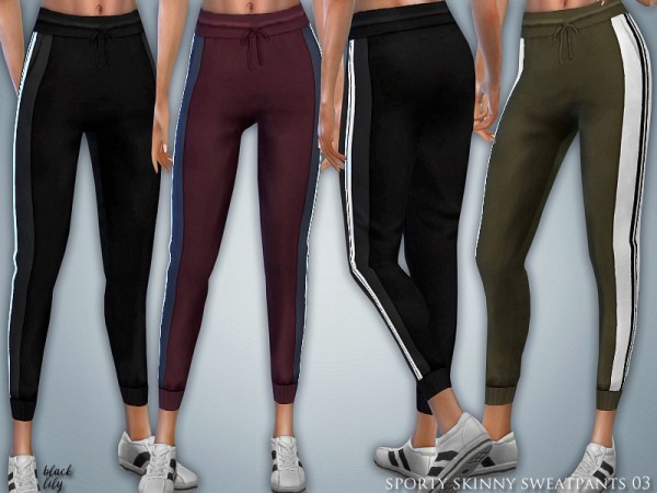  The Sims Resource: Sporty Skinny Sweatpants 03 by Black Lily