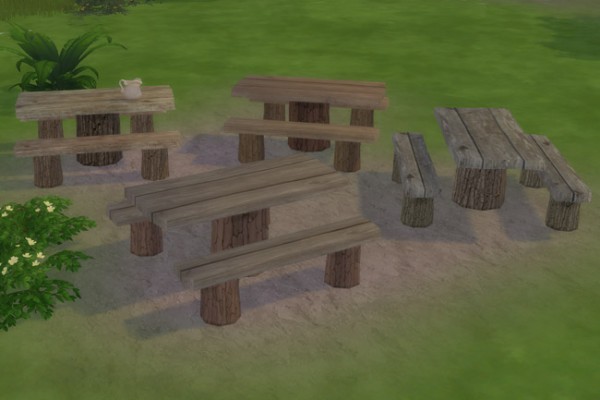  Blackys Sims 4 Zoo: Picnic table Stumps by mammut