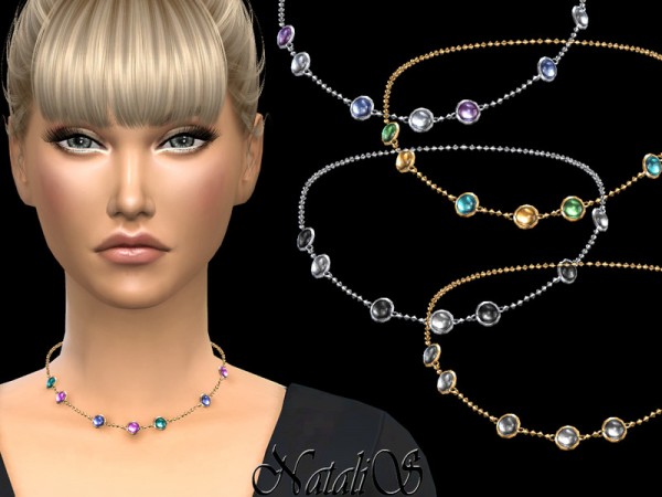  The Sims Resource: Mixed gemstones short chain by NataliS