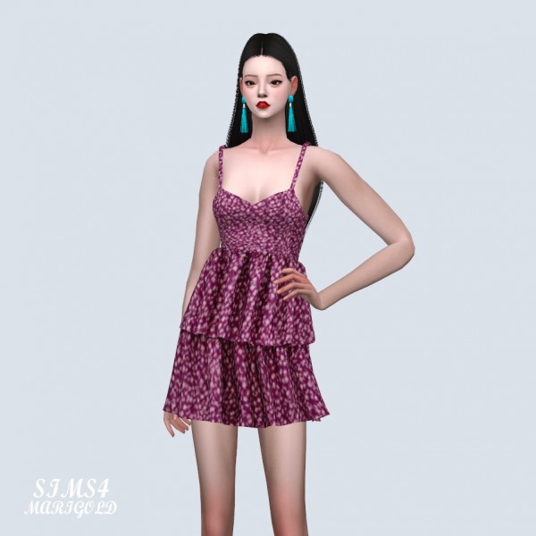  SIMS4 Marigold: Love Mini Tiered Dress