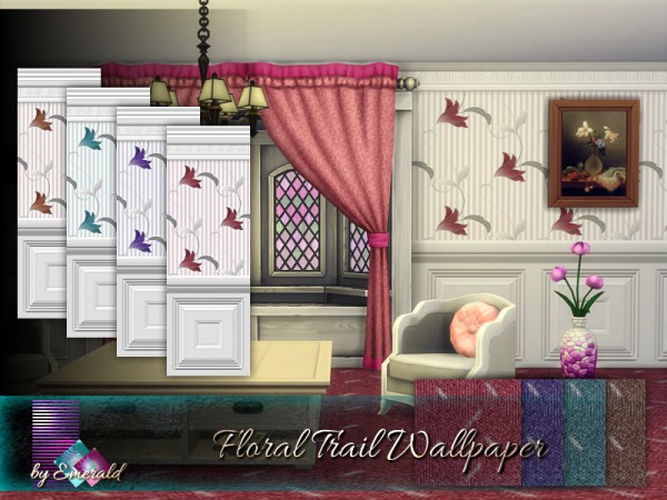  The Sims Resource: Floral Trail Wallpaper by emerald