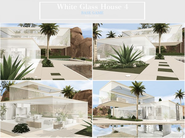  The Sims Resource: White Glass House 4 by Pralinesims