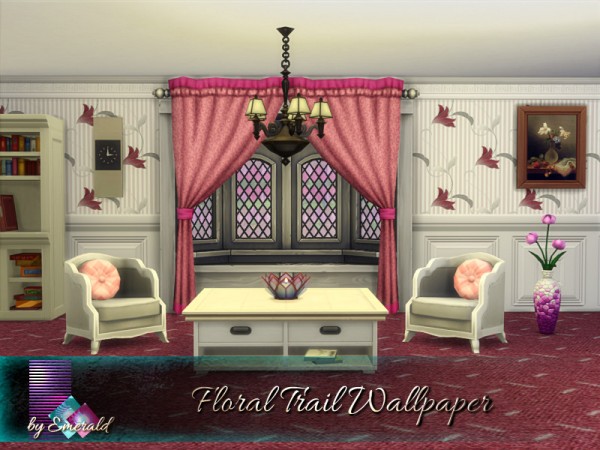  The Sims Resource: Floral Trail Wallpaper by emerald