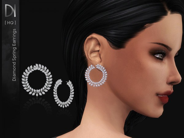  The Sims Resource: Diamond Spring Earrings by DarkNighTt