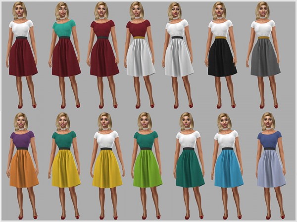  Sims Studio: Carlota Dress Plain by mathcope
