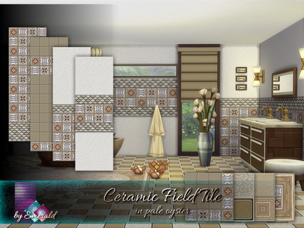  The Sims Resource: Ceramic Field Tile in pale oyster by emerald