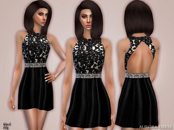  The Sims Resource: Aurora Dress by Black Lily