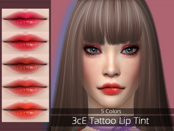  The Sims Resource: Tattoo Lip Tint by Lisaminicatsims