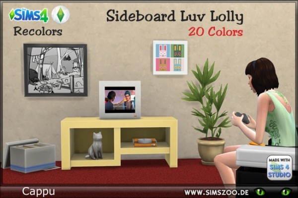  Blackys Sims 4 Zoo: Sideboard Luv Lolly by Cappu