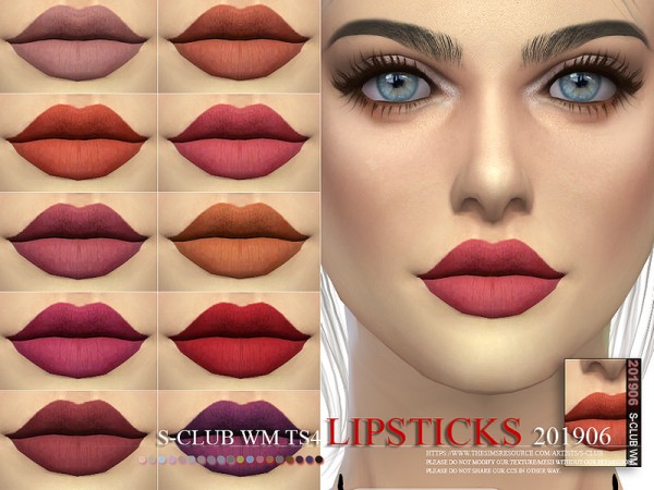  The Sims Resource: Lipstick 201906 by S Club