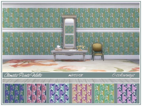  The Sims Resource: Clematis Points Walls by marcorse