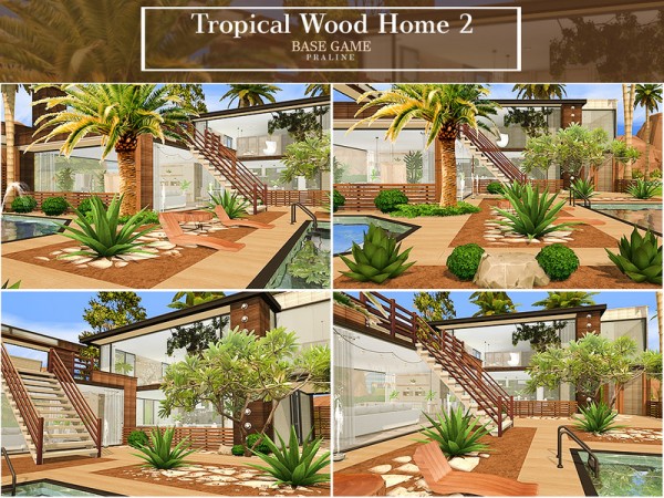  The Sims Resource: Tropical Wood Home 2 by Pralinesims