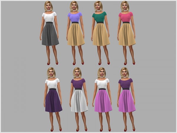  Sims Studio: Carlota Dress Plain by mathcope