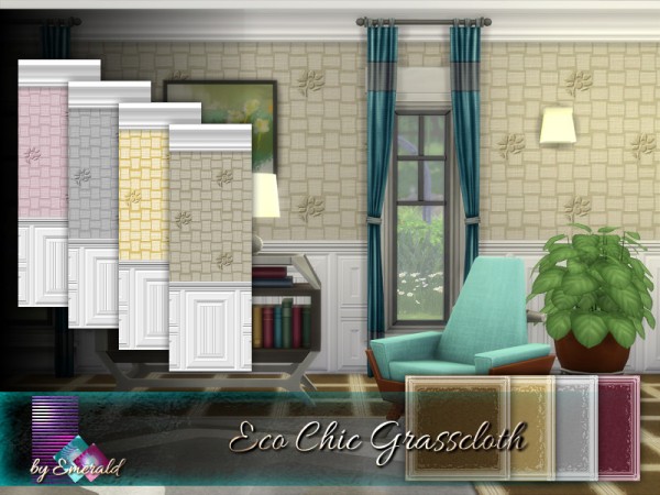  The Sims Resource: Eco Chic Grasscloth by emerald