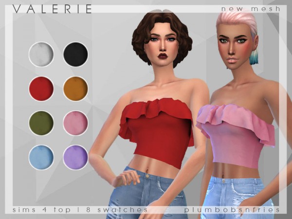  The Sims Resource: Valerie top by Plumbobs n Fries