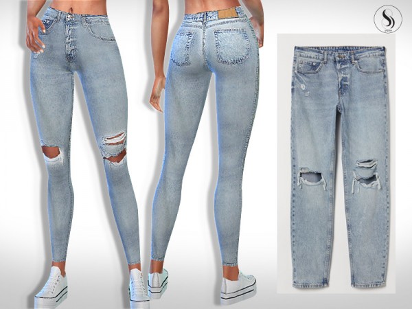 The Sims Resource: Ripped Skinny Fit Jeans by Saliwa • Sims 4 Downloads