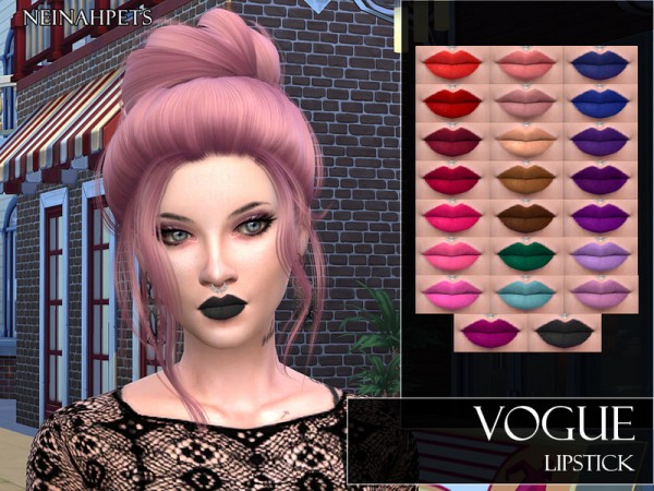  The Sims Resource: Vogue Matte Lipstick by neinahpets