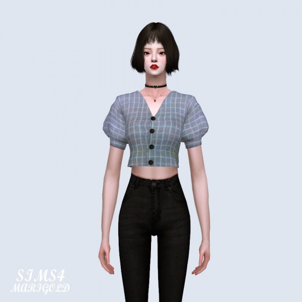  SIMS4 Marigold: Lovely Puff Sleeves Blouse