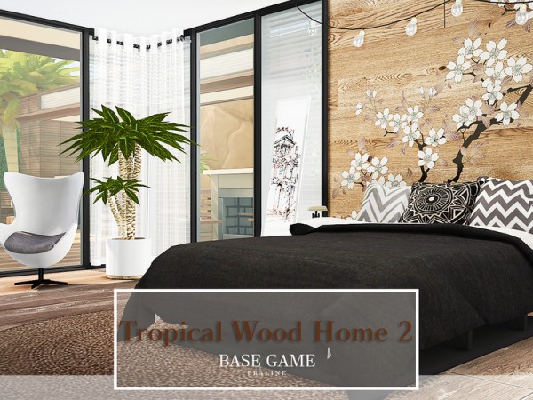  The Sims Resource: Tropical Wood Home 2 by Pralinesims