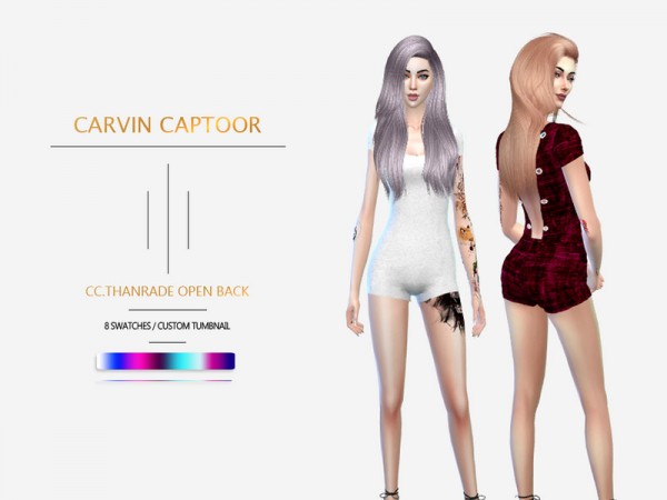  The Sims Resource: Thanrade open back dress by carvin captoor