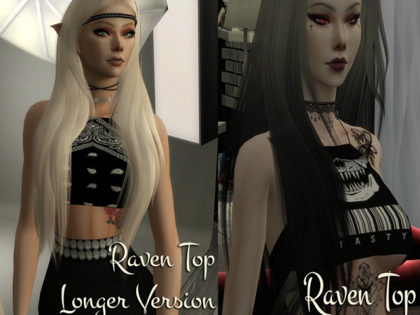  The Sims Resource: Raven Tops by Dissia