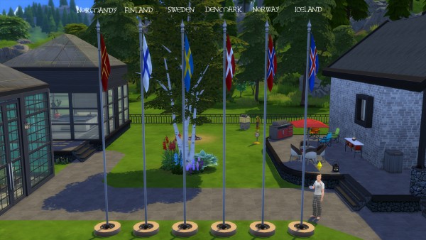  Mod The Sims: Nordic Cross Flag Pole by tornadosims
