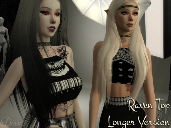  The Sims Resource: Raven Tops by Dissia