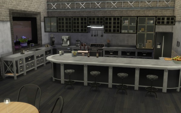  Mod The Sims: Modern Industrial style Kitchen set by lilotea