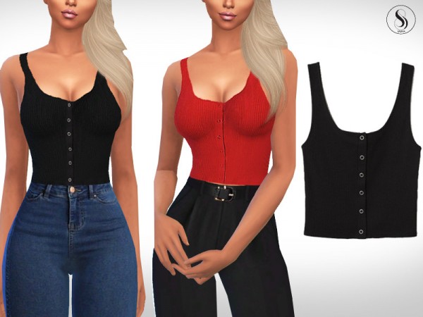 The Sims Resource: Hm Casual Button Tops by Saliwa