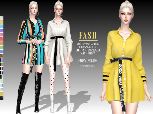  The Sims Resource: FASH   Shirt Dress by Helsoseira