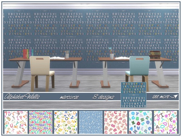  The Sims Resource: Alphabet Walls by marcorse