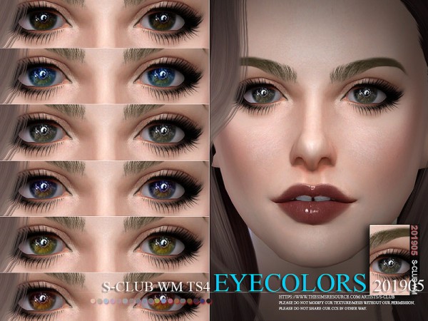 The Sims Resource: Eyecolors 201905 by S-Club • Sims 4 Downloads