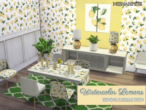  The Sims Resource: Watercolor Lemons Dining by neinahpets