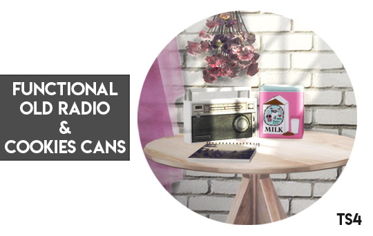  Descargas Sims: Functional Radio and Cookies Cans