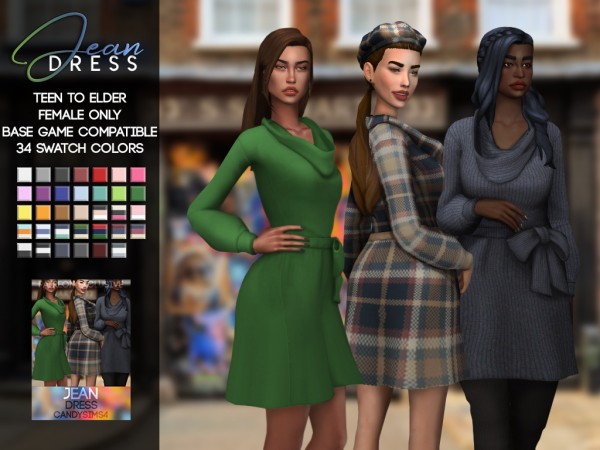  Candy Sims 4: Jean Dress