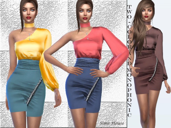  The Sims Resource: Dress with one sleeve by Sims House