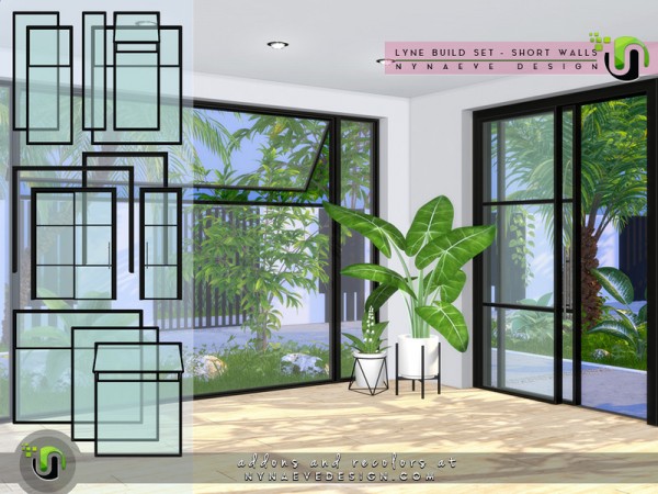  The Sims Resource: Lyne Build Set IV   Three Quarters Windows and Doors by NynaeveDesign