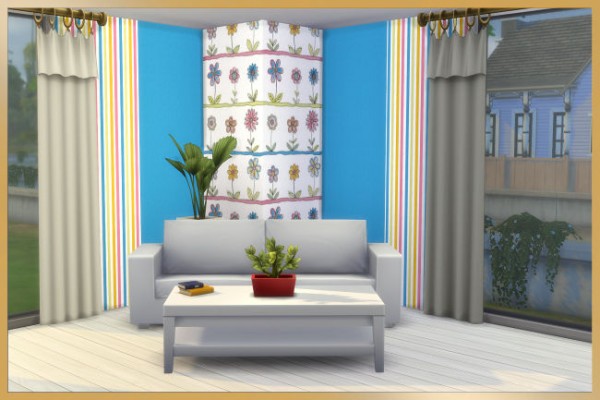 Blackys Sims 4 Zoo: Girly flowers walls by MissFantasy